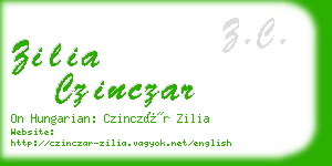zilia czinczar business card